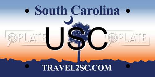 USC South Carolina License Plate