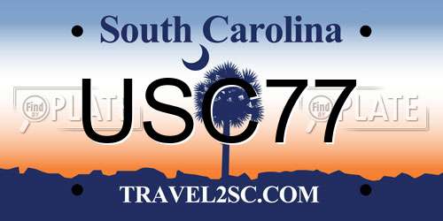 USC77 South Carolina License Plate