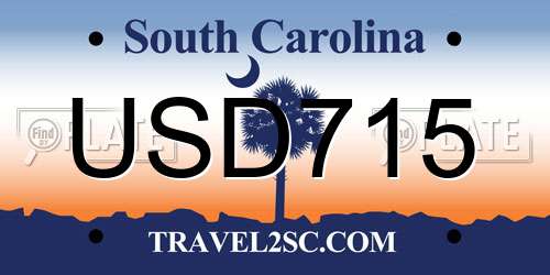USD715 South Carolina License Plate