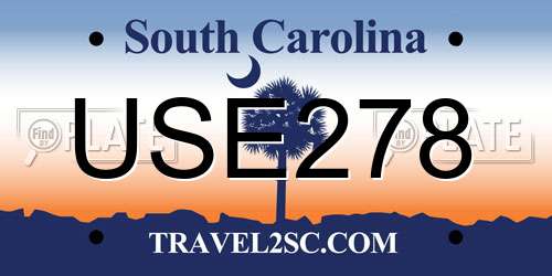 USE278 South Carolina License Plate