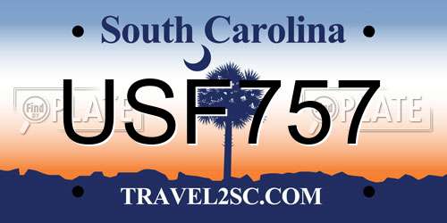 USF757 South Carolina License Plate