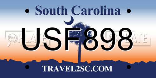 USF898 South Carolina License Plate
