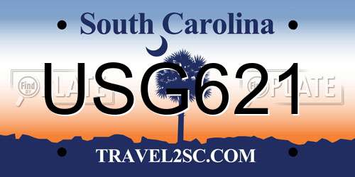 USG621 South Carolina License Plate