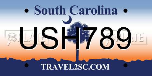 USH789 South Carolina License Plate