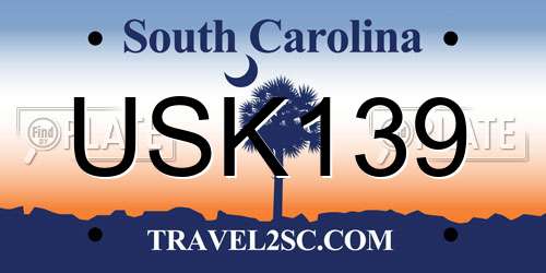 USK139 South Carolina License Plate