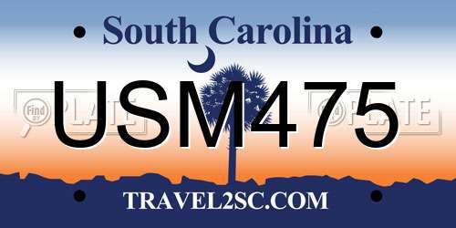 USM475 South Carolina License Plate