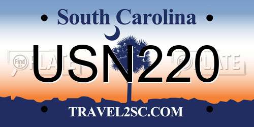 USN220 South Carolina License Plate