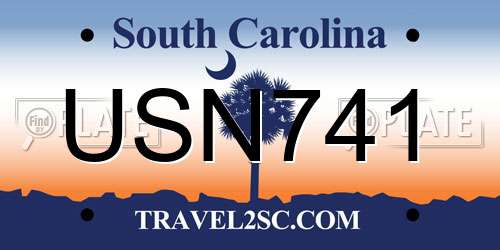 USN741 South Carolina License Plate