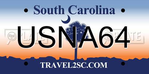 USNA64 South Carolina License Plate