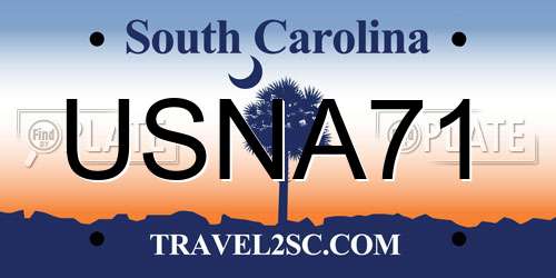 USNA71 South Carolina License Plate