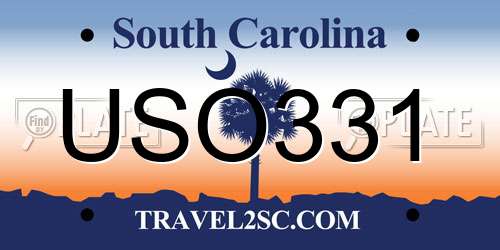 USO331 South Carolina License Plate