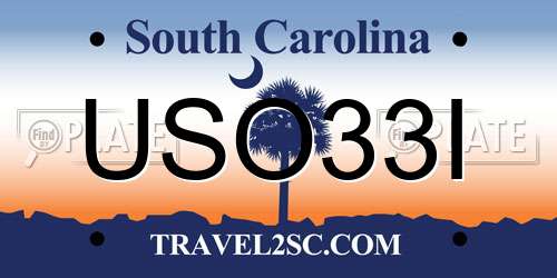 USO33I South Carolina License Plate
