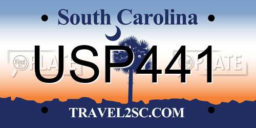 USP441 South Carolina License Plate