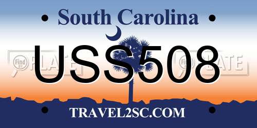 USS508 South Carolina License Plate