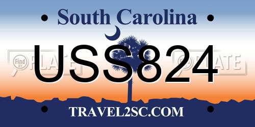 USS824 South Carolina License Plate