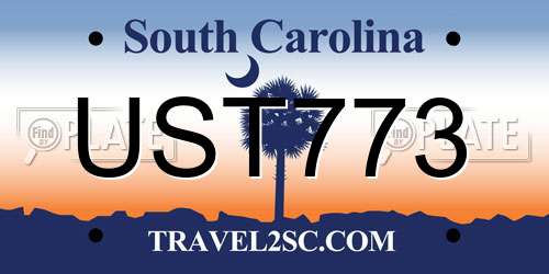 UST773 South Carolina License Plate