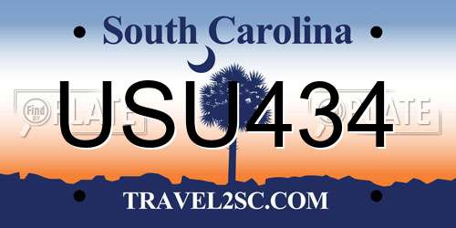 USU434 South Carolina License Plate