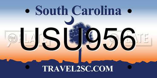 USU956 South Carolina License Plate