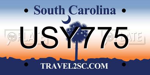 USY775 South Carolina License Plate