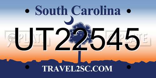 UT22545 South Carolina License Plate