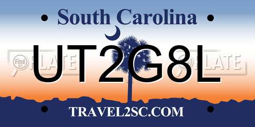UT2G8L South Carolina License Plate