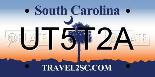 UT5T2A South Carolina License Plate