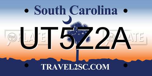 UT5Z2A South Carolina License Plate