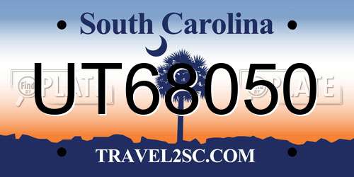 UT68050 South Carolina License Plate