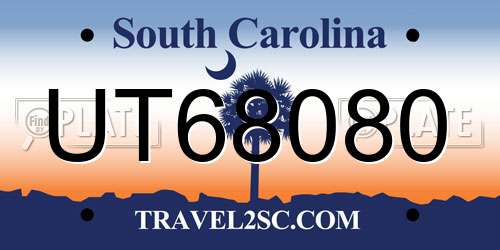 UT68080 South Carolina License Plate