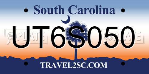 UT6S050 South Carolina License Plate