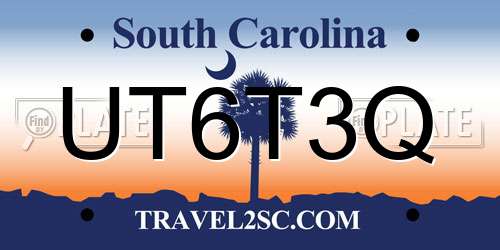 UT6T3Q South Carolina License Plate