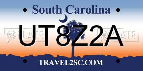 UT8Z2A South Carolina License Plate