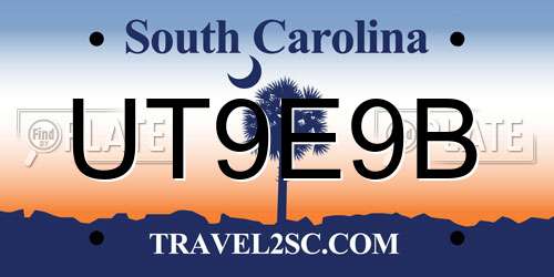 UT9E9B South Carolina License Plate