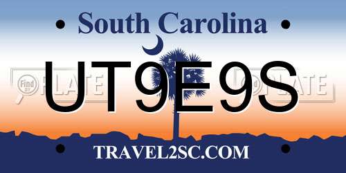 UT9E9S South Carolina License Plate