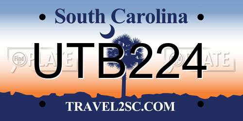 UTB224 South Carolina License Plate