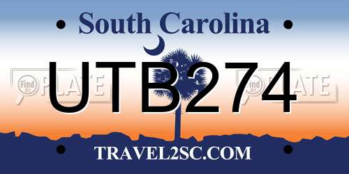 UTB274 South Carolina License Plate