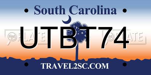 UTBT74 South Carolina License Plate