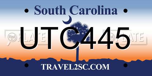 UTC445 South Carolina License Plate