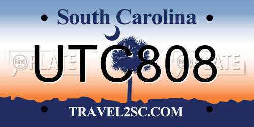 UTC808 South Carolina License Plate
