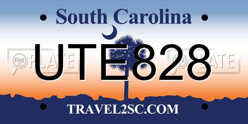 UTE828 South Carolina License Plate