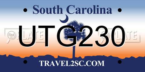 UTG230 South Carolina License Plate