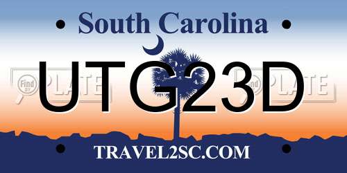 UTG23D South Carolina License Plate