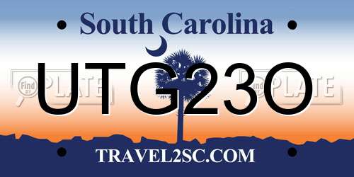 UTG23O South Carolina License Plate