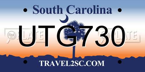 UTG730 South Carolina License Plate