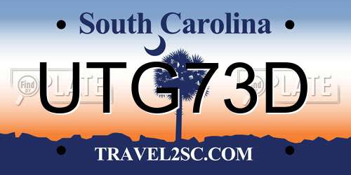UTG73D South Carolina License Plate