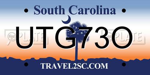 UTG73O South Carolina License Plate