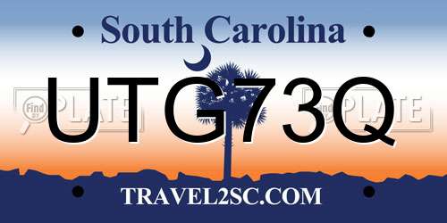 UTG73Q South Carolina License Plate