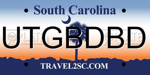 UTGBDBD South Carolina License Plate