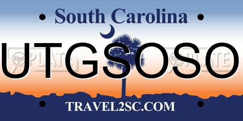 UTGSOSO South Carolina License Plate