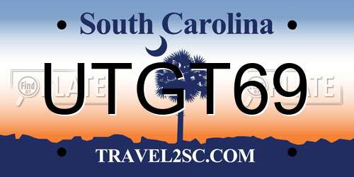 UTGT69 South Carolina License Plate